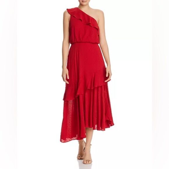 WAYF Red Ruffle Dress - Picture 1 of 14